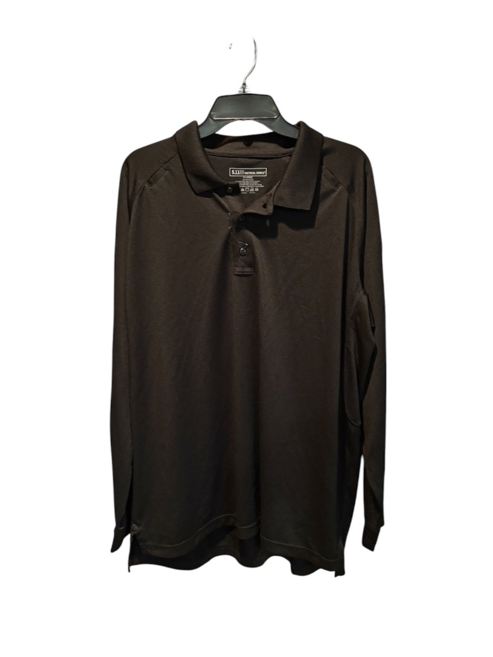 5.11 Tactical Men's Performance Long Sleeve Polo in Black XL